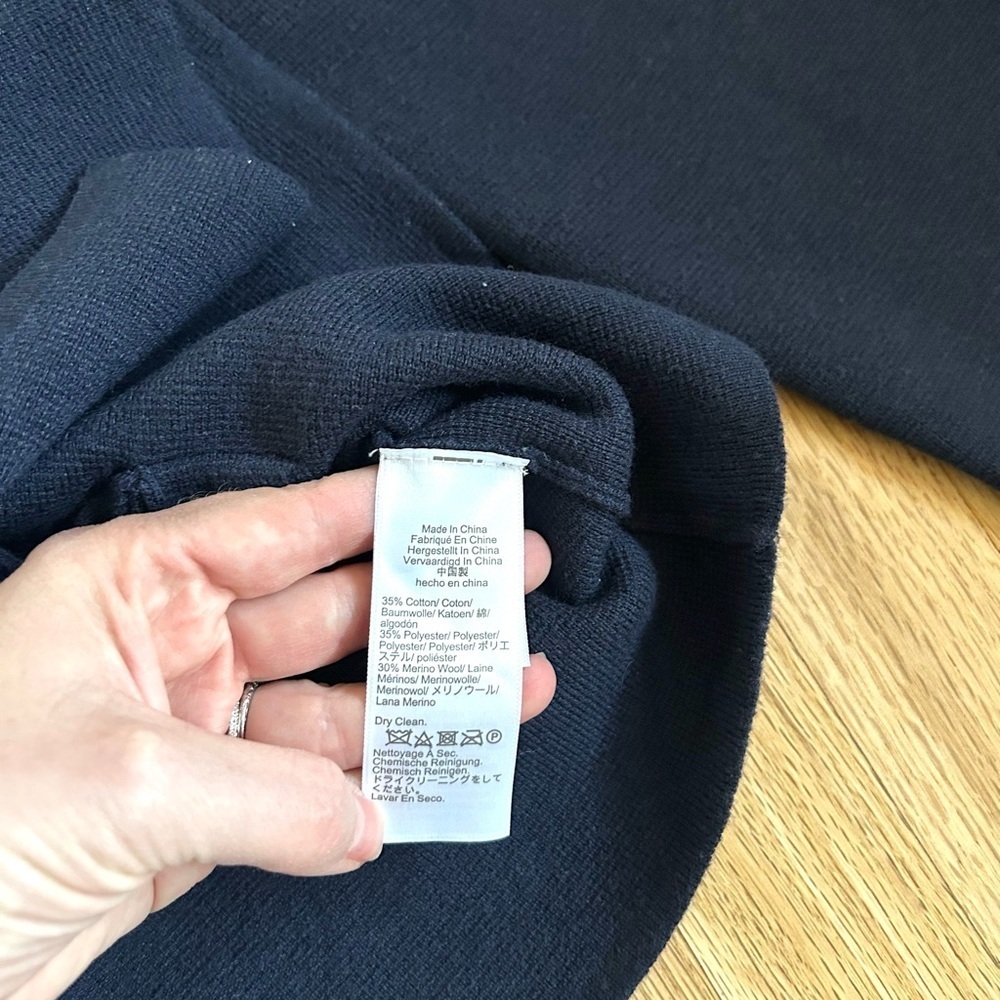 J.CREW warwick double breasted sweater blazer military prep navy size L - Picture 12 of 15